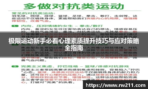 极限运动新手必看心理素质提升技巧与应对策略全指南